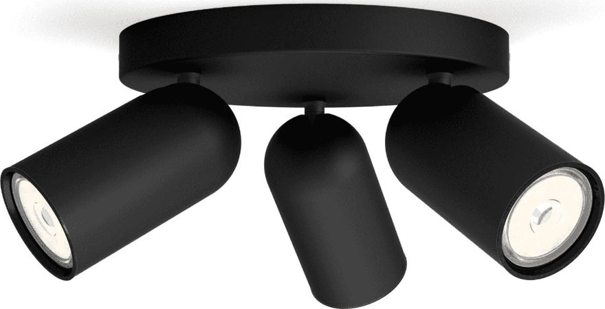 PHILIPS-MYLIVING-SPOT-PONGEE-DA-PARETE-E-SOFFITTO-NERO-3XGU10-LED---3X10w