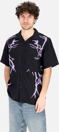 PHOBIA-Camicia-Manica-Corta-Uomo-Lateral-Lightning-Shirt-Black/purple-da-uomo
