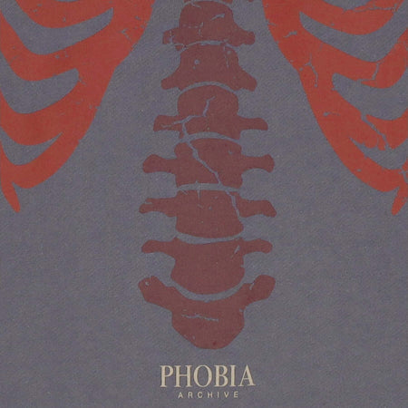 PHOBIA-Felpa-Leggera-Cappuccio-Uomo-Bones-Hoodie-Grey/red/beige-da-uomo