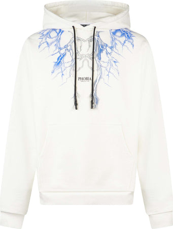 PHOBIA-Felpa-Leggera-Cappuccio-Uomo-Lightning-Hoodie-White/blue/grey-da-uomo