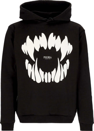 PHOBIA-Felpa-Leggera-Cappuccio-Uomo-Mouth-Print-Hoodie-Black/white-da-uomo