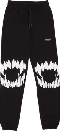 PHOBIA-Pantalone-Tuta-Leggero-Uomo-Mouth-Print-Pants-Black/white-da-uomo