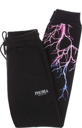 PHOBIA-Pantalone-Tuta-Leggero-Uomo-Pink-Light-Blue-Lightning-Pants-Black/pink/light-Blue-da-uomo