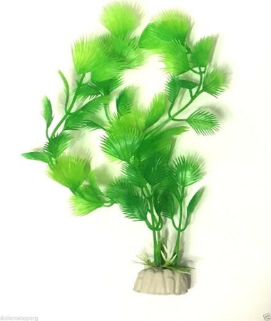 Pianta-18-Cm-Piantina-Artificiale-Per-Acquario-Piante-Finte-Plastica-Color-Verde