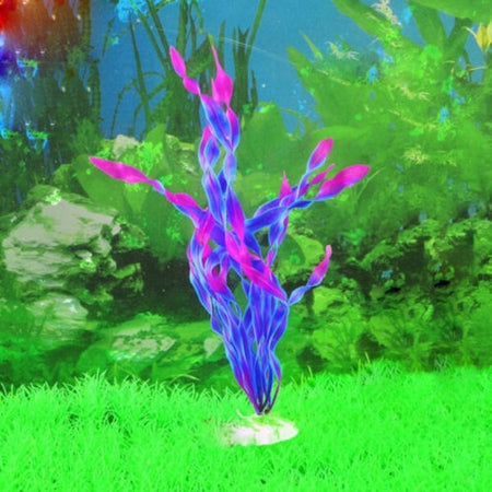 Pianta-32-Cm-Piantina-Artificiale-Per-Acquario-Piante-Finte-Plastica-Col.-Purple