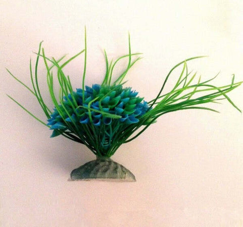 Pianta-7-Cm-Piantina-Artificiale-Acquario-Piante-Finte-Plastica-Cespuglio-Blu