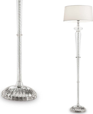 Piantana-classica-Ideal-Lux-FORCOLA-PT1-142616-E27-LED-vetro-soffiato-tessuto-lampada-terra