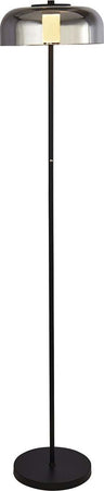 Piantana-Contemporaneo-Frisbee-Acciaio-Nero-Vetro-Led-9,57W-3000K