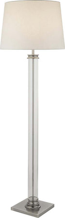 Piantana-Contemporaneo-Pedestal-Acciaio-Argento-Vetro-Bianco-1-Luce-E27