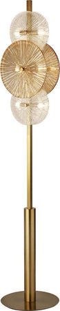 Piantana-Contemporaneo-Wagon-Wheel-Acciaio-Adjustable-Vetro-6-Luci-G9