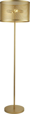 Piantana-Industrial-Nordico-Rete-Acciaio-Oro-2-Luci-E27