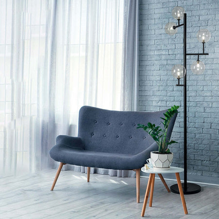 Piantana-moderna-Illuminando-BOLLE-TE-5-NR-TR-G9-LED-metallo-vetro-lampada-terra