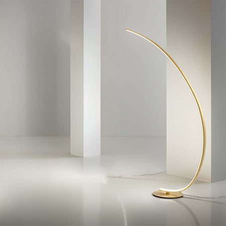 Piantana-Moderna-Iole-Alluminio-Oro-Spazzolato-E-Silicone-Led-1-Luce-30W