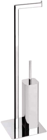 Piantana porta rotolo con scopino wc in metallo