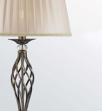 Piantana-Shabby-Chic-Grace-Metallo-Ottone-1-Luce-Diffusore-Organza-Beige