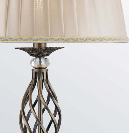 Piantana-Shabby-Chic-Grace-Metallo-Ottone-1-Luce-Diffusore-Organza-Beige