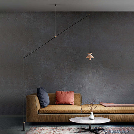 Piantana-Sospesa-Contemporanea-Metallo-Nero-Opaco-Beat-Led