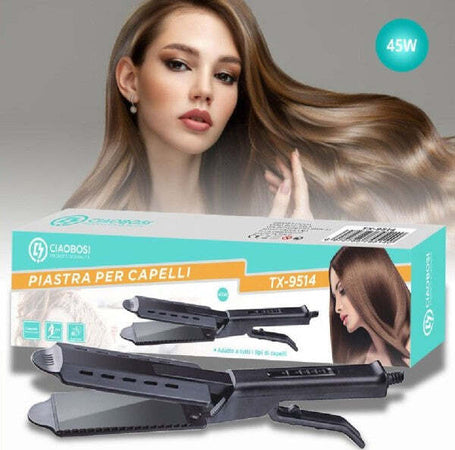 Piastra-Capelli-Lisci-Larga-Tecnologia-A-Vapore-Riscaldamento-Rapido-45w-Tx-9514