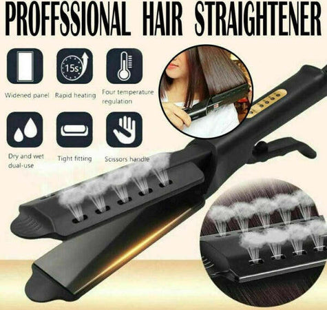 Piastra-Per-Capelli-Ionico-A-Vapore-In-Tormalina-Professionale-Super-Lisciante