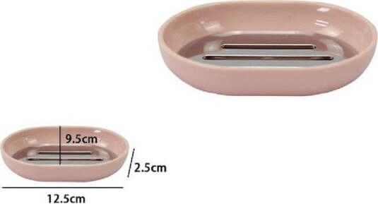 Piattino-Porta-Sapone-Saponetta-Rosa-Silver-Accessori-Bagno-12.5-X-9.5-Cm-79871
