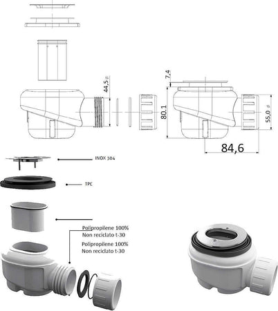 Piatto Doccia Mineralmarmo effetto pietra Bianco DUBAI Fai da te/Attrezzature per cucine e bagni/Attrezzature per bagni/Docce e componenti doccia/Piatti doccia StileBagno - Roma, Commerciovirtuoso.it