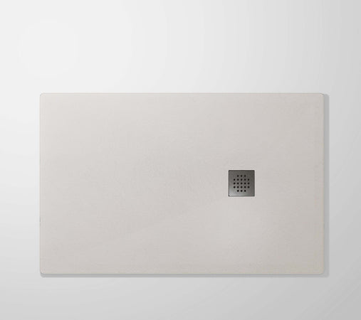 Piatto-Doccia-Resina-finitura-Ardesia-Bianco-con-griglia-inox-NATURE