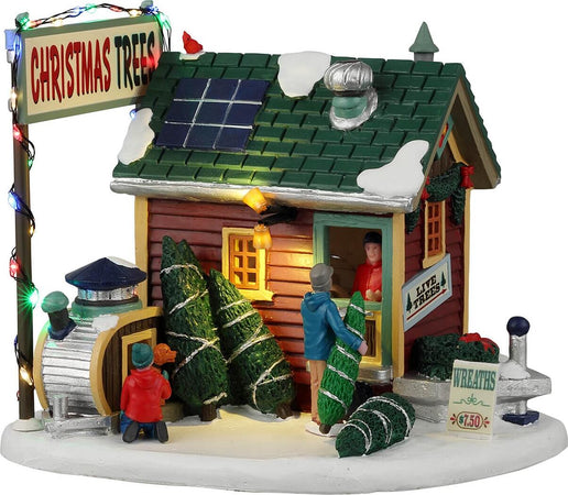 Piccolo negozio di Alberi di Natale, edificio luminoso per villaggio di Natale in Porcellana Casa e cucina/Decorazioni per interni/Addobbi e decorazioni per ricorrenze/Decorazioni natalizie/Oggettistica MagiediNatale.it - Altamura, Commerciovirtuoso.it