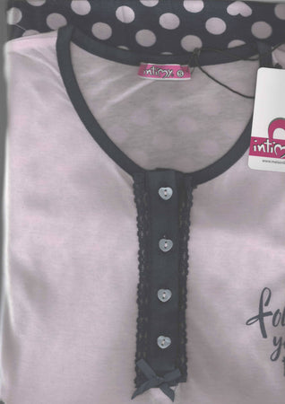 ART. SOFIA Pigiama Donna Estivo Pois Completino Pantaloncini e T-Shirt Mezze Maniche Girocollo Pigiama Estate Completo in Cotone ART. SOFIA pigiama donna L'Orchidea - Siderno, Commerciovirtuoso.it
