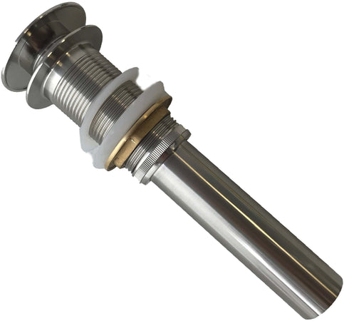 Piletta clip clap effetto acciaio inox satinato senza troppo pieno