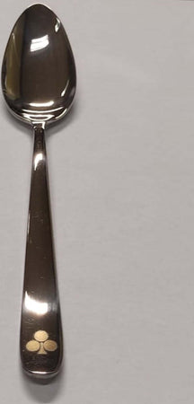 PINTINOX---CONFEZIONE-12-PEZZI---CUCCHIAINO-DA-MOKA-CON-TRIFOGLIO-ORO-11CM---IN-ACCIAIO-INOSSIDABILE
