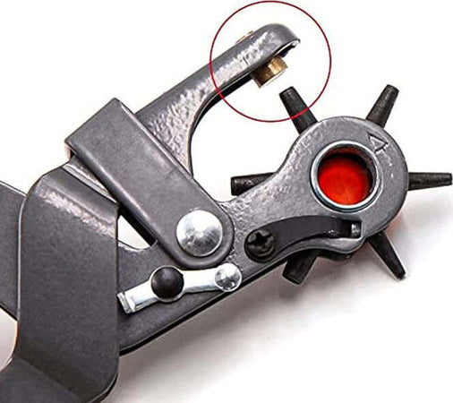 Pinza-Fustellatrice-Per-Cinture-Buchi-Fori-Cintura-Cuoio-Pelle-Testa-Girevole