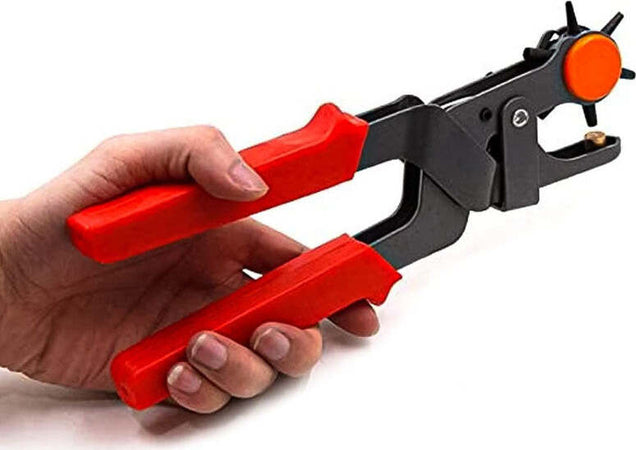 Pinza-Fustellatrice-Per-Cinture-Buchi-Fori-Cintura-Cuoio-Pelle-Testa-Girevole