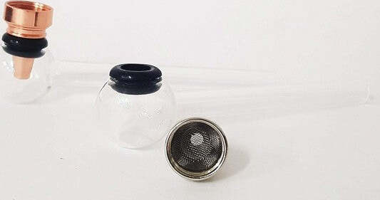 Pipa-Pipetta-Vetro-Trasparente-Amsterdam-Tabacco-Fumo-Erba-Narghile-Pipe-Glass