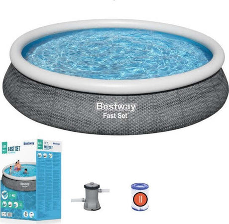 Piscina-Fast-Set-Gonfiabile-Rotonda-Rattan-457x84cm-Pompa-Filtro-Cartuccia-57313