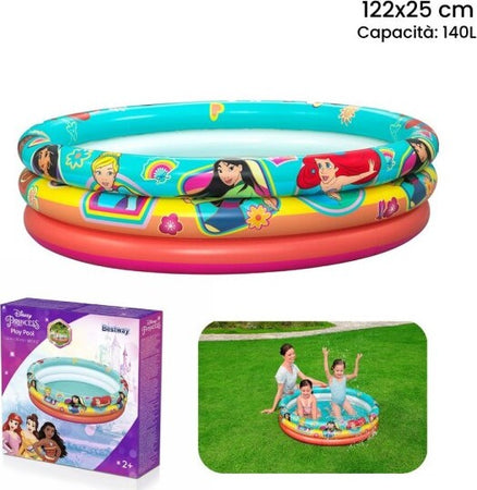 Piscina-Gonfiabile-3-Anelli-Princess-122x25cm-Per-Bambini-Giardino-Estate-91099