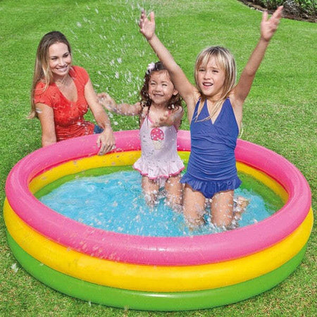 Piscina-Gonfiabile-Per-Bambini-Arcobaleno-A-3-Anelli-Colorati-147-X-33-Cm