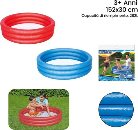 Piscina-Gonfiabile-Tinta-Unita-Effetto-Ghiaccio-3-Anelli-152x30cm-Giardino-51026
