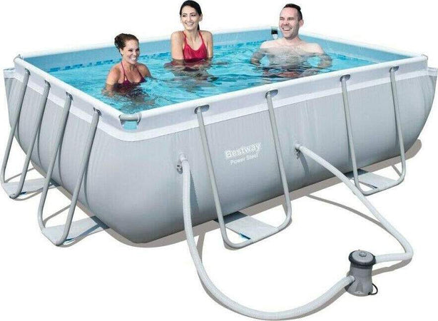 Piscina rettangolare 2.82m x 1.96m x 84cm con pompa e scaletta da giardino e veranda
