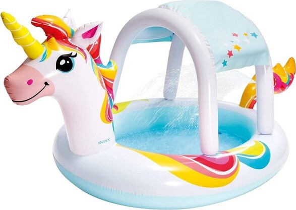 Piscina-Spruzzo-Baldacchino-Forma-Unicorno-Gonfiabile-254x132x109cm-Bambini-58435