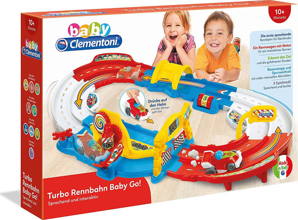 Pista Da Turbo Baby Go Clementoni Pista Da Gioco per Bambini Pista 2 Autovetture Interattive Facile Da Montare Con Adesivi Giochi e giocattoli/Veicoli/Slot car piste da corsa e accessori/Piste da corsa Mondo Bimbo - Bagnara Calabra, Commerciovirtuoso.it