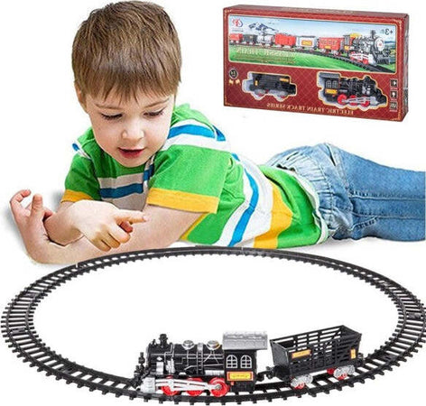 Pista-Treno-Trenino-Per-Bambini-204cm-Con-Binari-Locomotiva-Vagone-Luci-E-Suoni