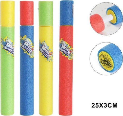 Pistola-Ad-Acqua-25x3cm-Tubo-Sparatutto-In-Schiuma-Gioco-Estivo-Spiaggia-605471