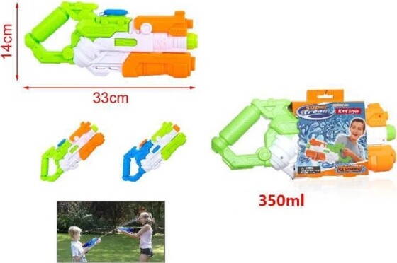 Pistola-Ad-Acqua-33x14x5,2cm-350ml-Bambini-Adulti-Giardino-Gioco-Estate-2904386