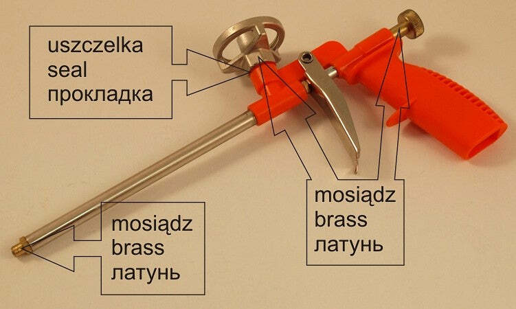 PISTOLA PER SCHIUMA EDILIZIA E ISOLANTE CON UGELLO IN OTTONE BEAST