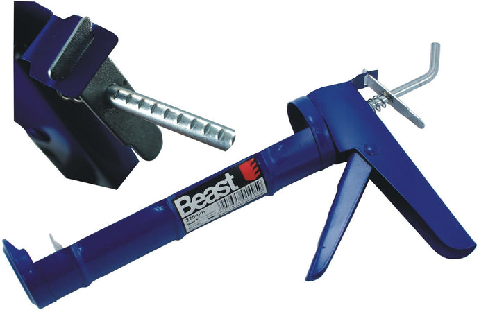 PISTOLA PER SILICONE CON RASTRELLIERA E MOLLE 225 MM BEAST