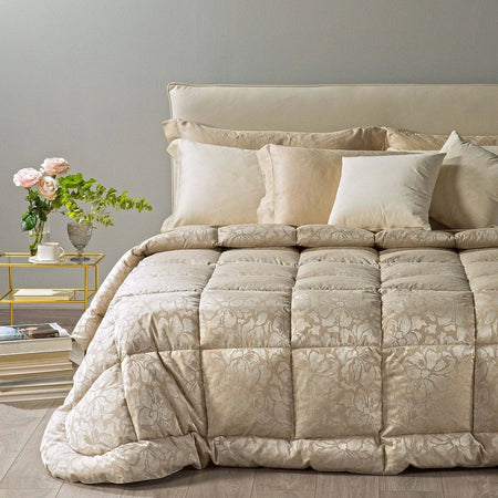 Piumone in Piuma Sonnopiuma in Raso Jacquard tinto in filo - Caleffi