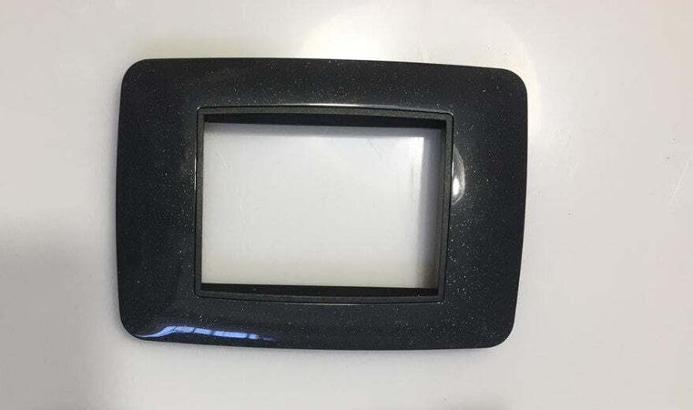 PLACCA ACCIAIO SCURO COMPATIBILE LIVING INTERNATIONAL 6603 PLACCHETTE COPRINTERRUTTORI