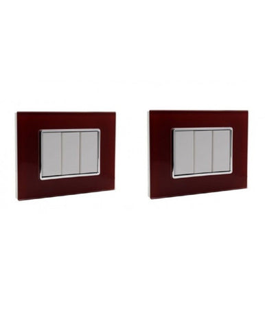 Placca Cristal 3 4 6m Rosso Pompeiano Effetto Vetro Compatibile Bticino Axolute