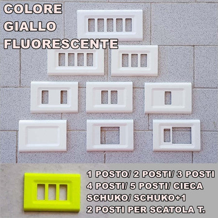 PLACCA GIALLO FLUORESCENTE IN ABS PER SCATOLE RETTANGOLARI SERIE ELITE