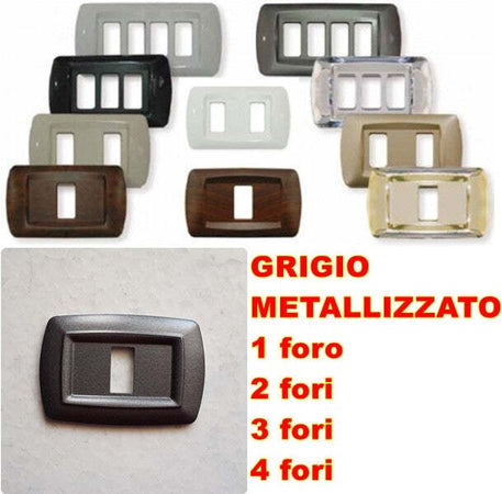PLACCA GRIGIO METALLIZZATO IN ABS PER SCATOLE RETTANGOLARI SERIE ECLIPSE